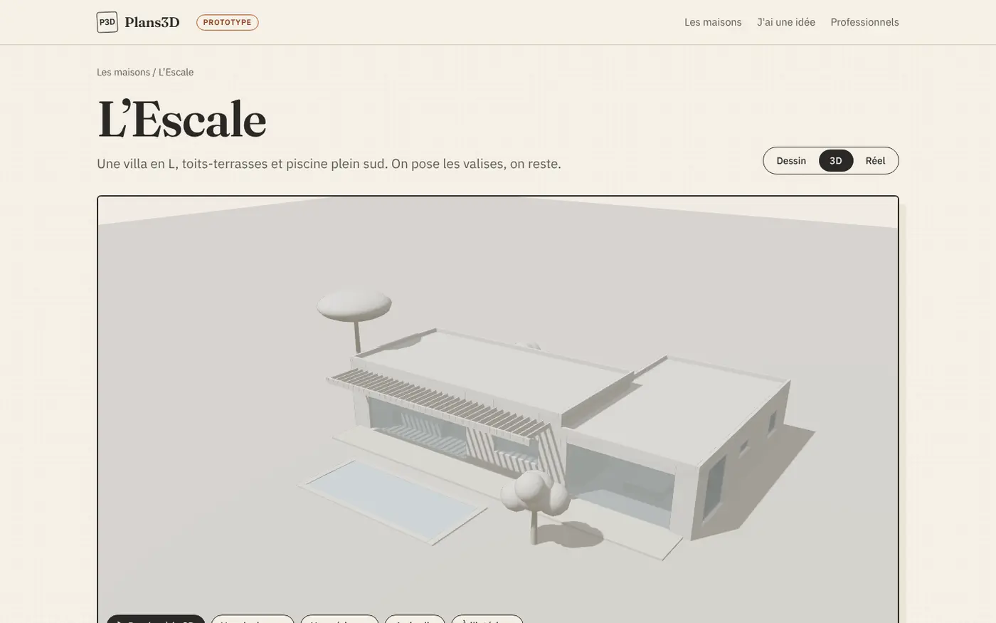 Maquette 3D blanche